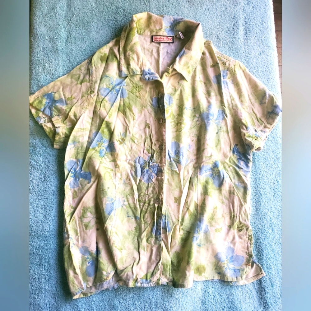 Jamaican Bay blue hibiscus flower shirt